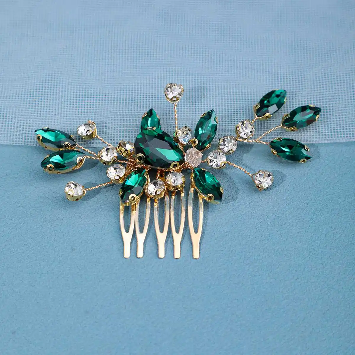 Fashion Silver Gold Color Hair Combs For Women Bride Handmade Crystal Rhinestone Princess Hairband Wedding Hair Accessories