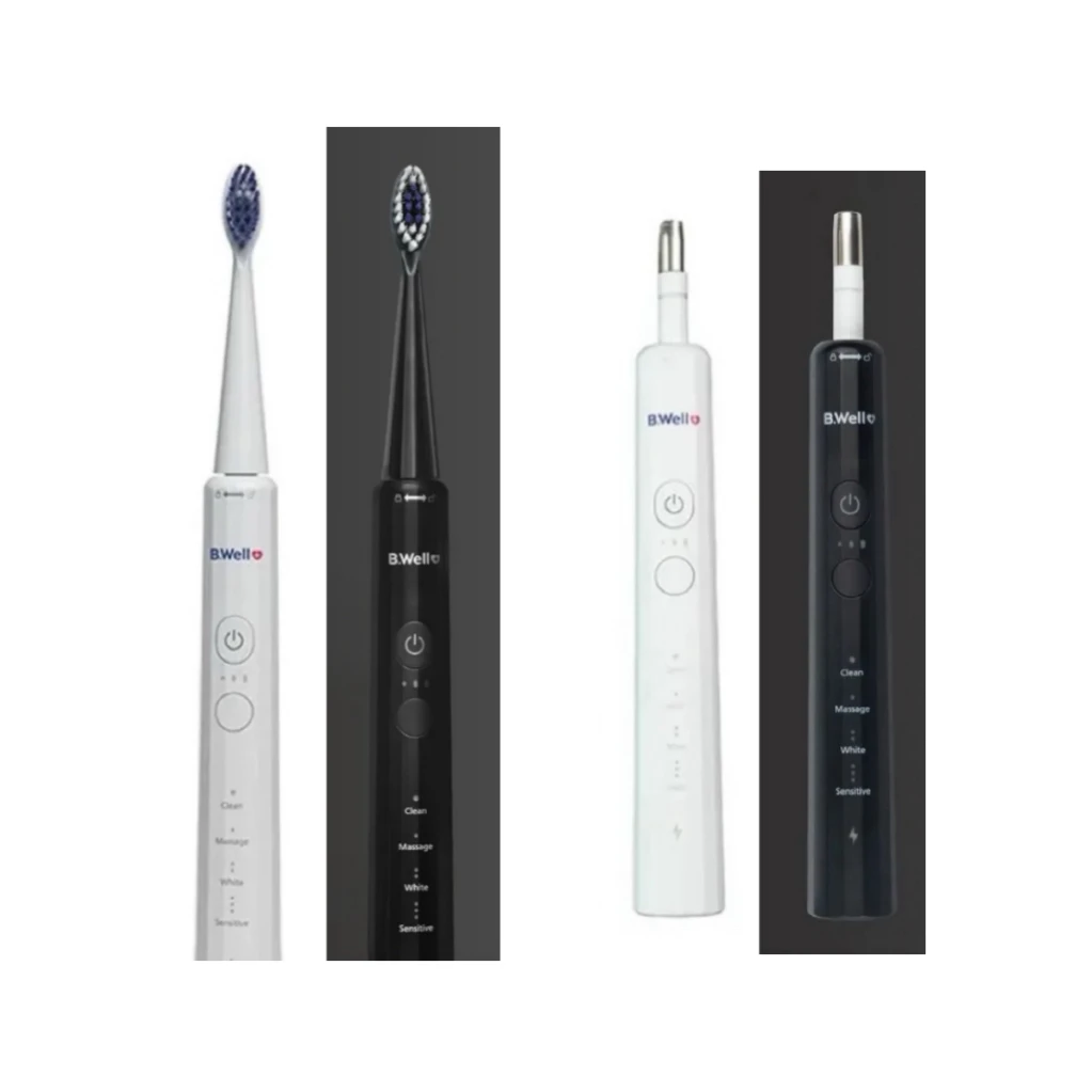 B.WELL MED-870 소닉 전동 칫솔 소프트 듀폰 브리슬 노즐 BWELL MED870용 교체용 칫솔 헤드 4개