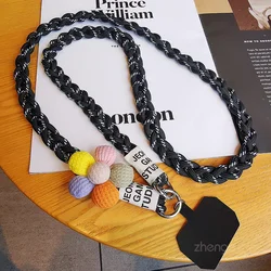 Outdoor Woven Mobile Phone Lanyard with Anti - Loss Neck Strap - POLYESTER (Black)
