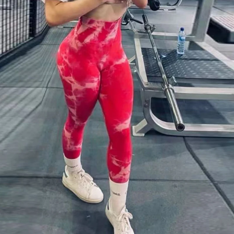 Mulheres Tiedye Gym Leggings Sem Costura Mallas Empurrar Para Cima Calças  Espólio Scrunch Esportes De Fitness Cintura Alta Workout Yoga Leggins Navio  Da Gota - AliExpress