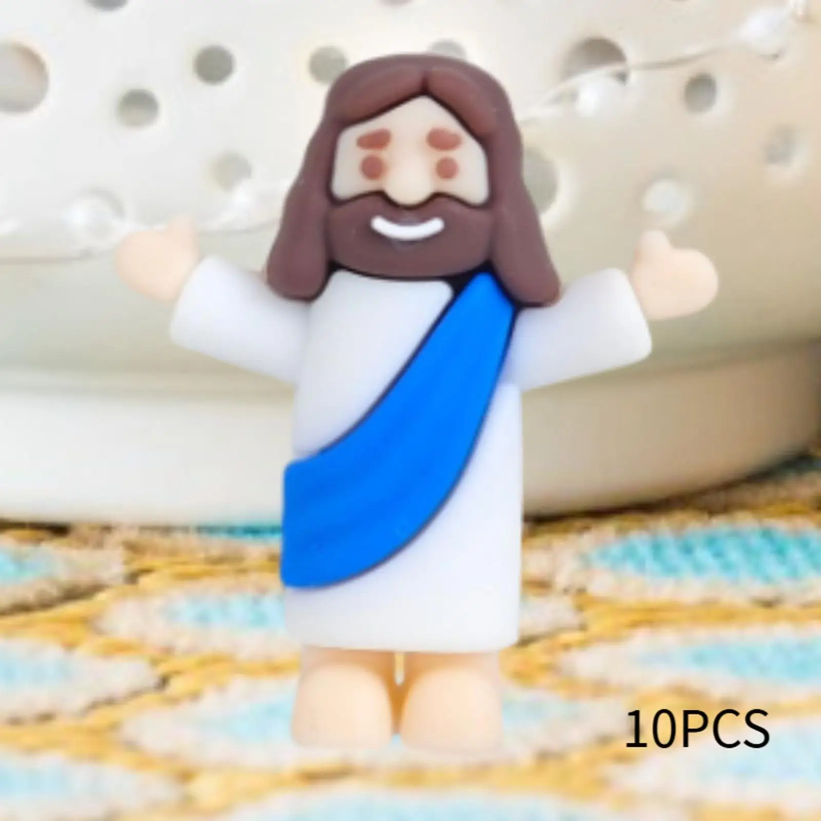 10x Mini Jesus Figurines Easter Decorations for Shelves Easter Eggs Stuffers