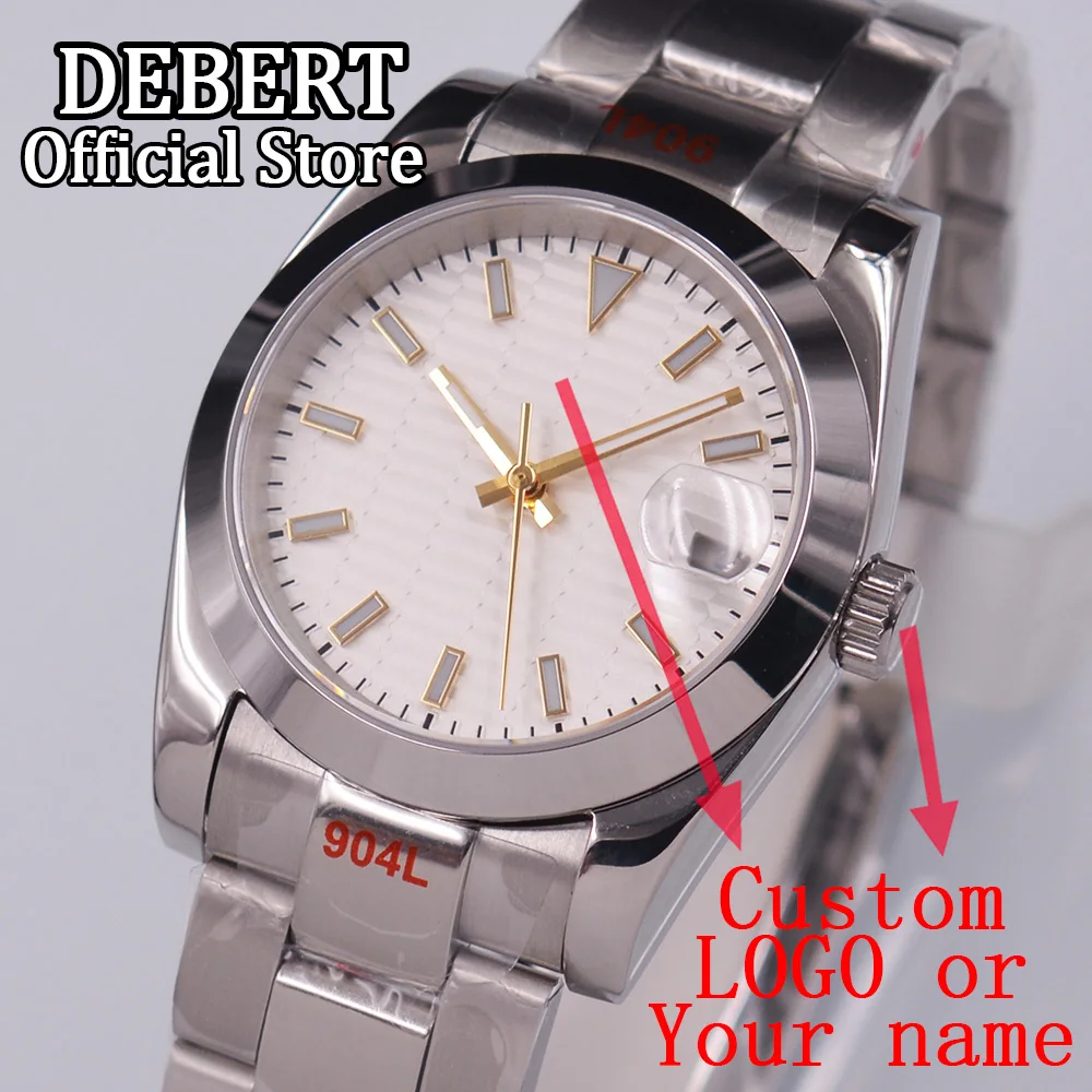 

DEBERT Mechanical Watches 36mm / 40mm Sapphire Glass Mens Watch Luminous Solid Steel Band NH35A Automatic Movement Watch For Men