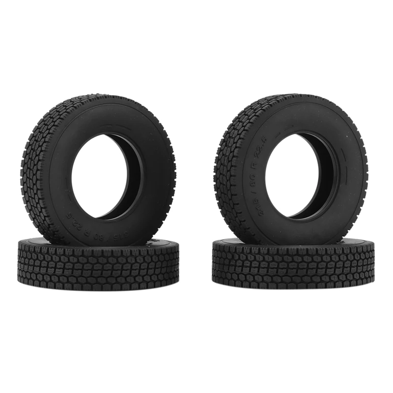 

4Pcs 1.55 Rubber Wheel Tires Tyre For Tamiya 1/14 RC Trailer Tractor Truck Upgrade Parts Promotion