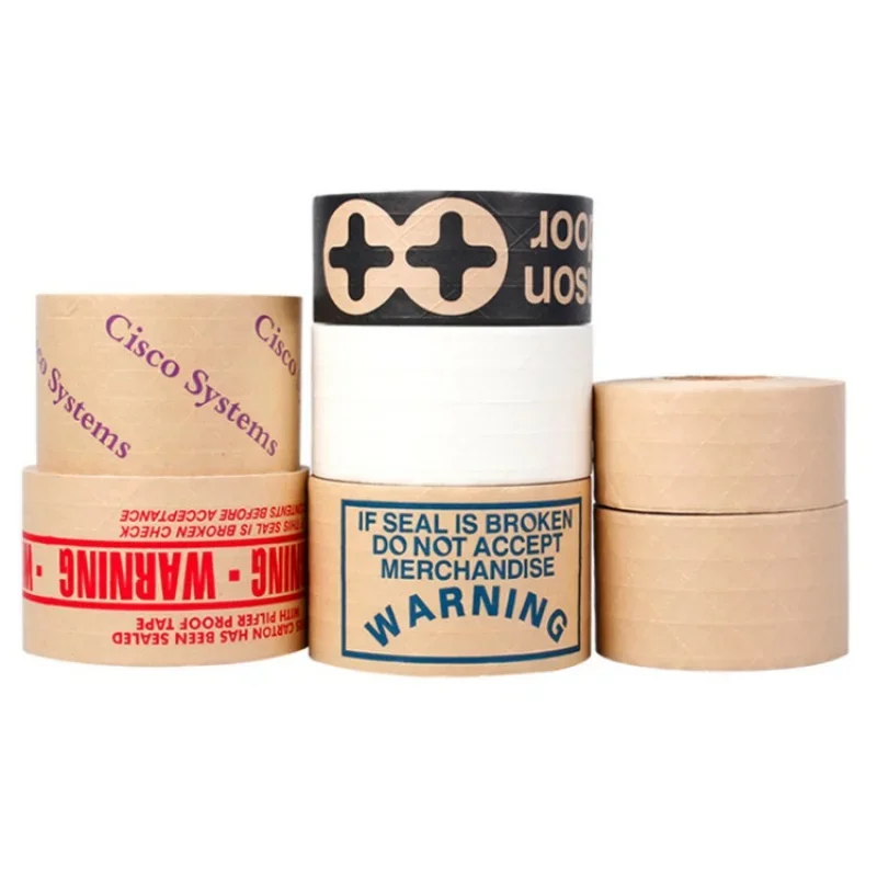 

Customized productcustom printed packaging with logo fiberglass gummed tape eco-friendly water activated reinforced kraft paper