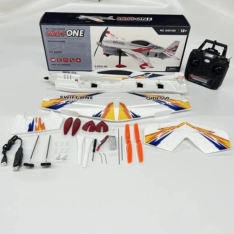 QIDI550 RC Plane 2.4G 500mm Wingspan Wind Resistant Aircraft With One Click Suspension Stunt EPP Foam RTF Flight 6