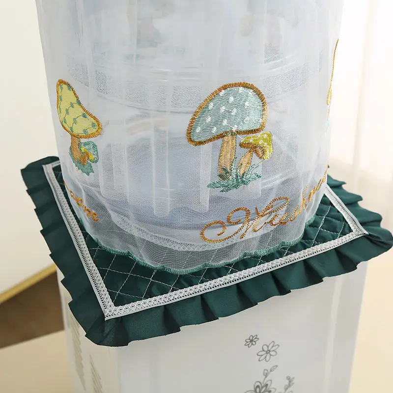 2 PCS/Set Water Dispenser Covers Lace Embroidered Cartoon Drinking Fountain Machine Dust Protector Household Kitchen Accessories