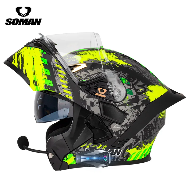 SOMAN フルフェイス おまけ付き☆ SOMAN フルフェイスヘルメットオートバイヘルメットバイク乗馬