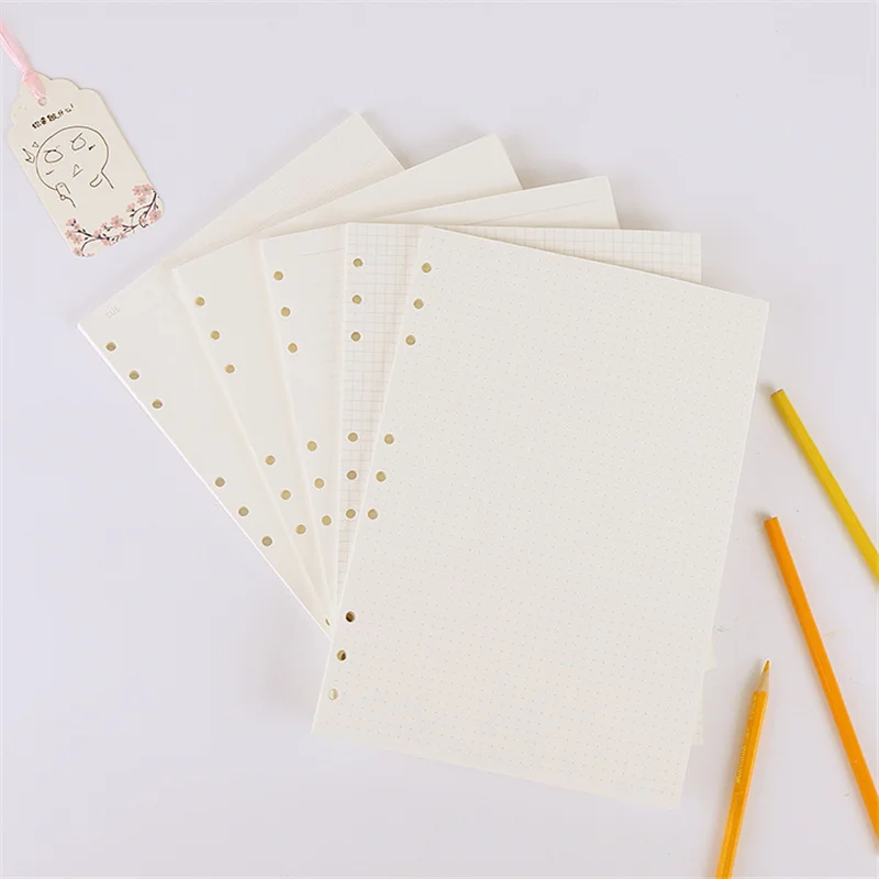 B5 9 Holes Loose-Leaf Notebook Refill Spiral Binder Paper Index Inside Page Dot Grid Blank Connell Stationery Notebook Refill