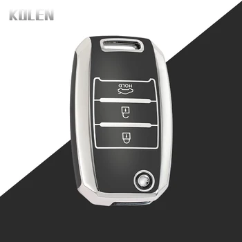 TPU Car Flip Key Case Cover Shell Fob per KIA RIO 3 K2 Ceed Cerato K3 K5 Sorento Sportage Soul K4 Picanto Optima Forte Stinger - TPU Car Flip Key Case Cover Shell Fob per KIA RIO 3 K2 Ceed Cerato