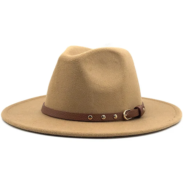 Fascinator Camel Wide Brim Fedora Hat 