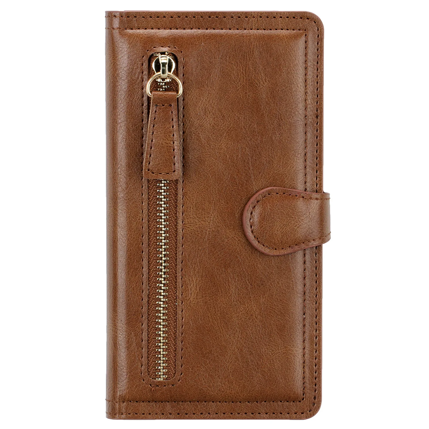 Luxury Faux Leather Zipper Wallet Stand Case Cover