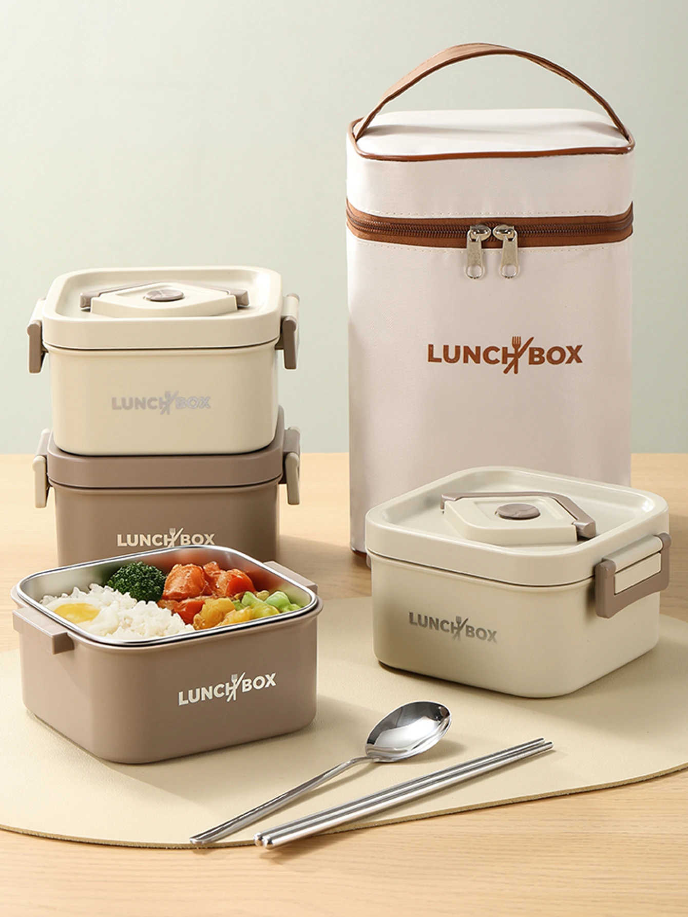 Portable Insulated Lunch Container Set
