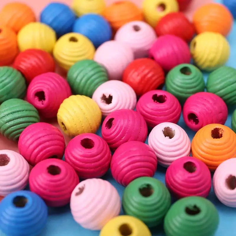 

50Pcs Wooden Beads Bird Chewing Toys Colorful Bird Toy Parrot Chew Accessories for Parakeets Cockatiels Conures