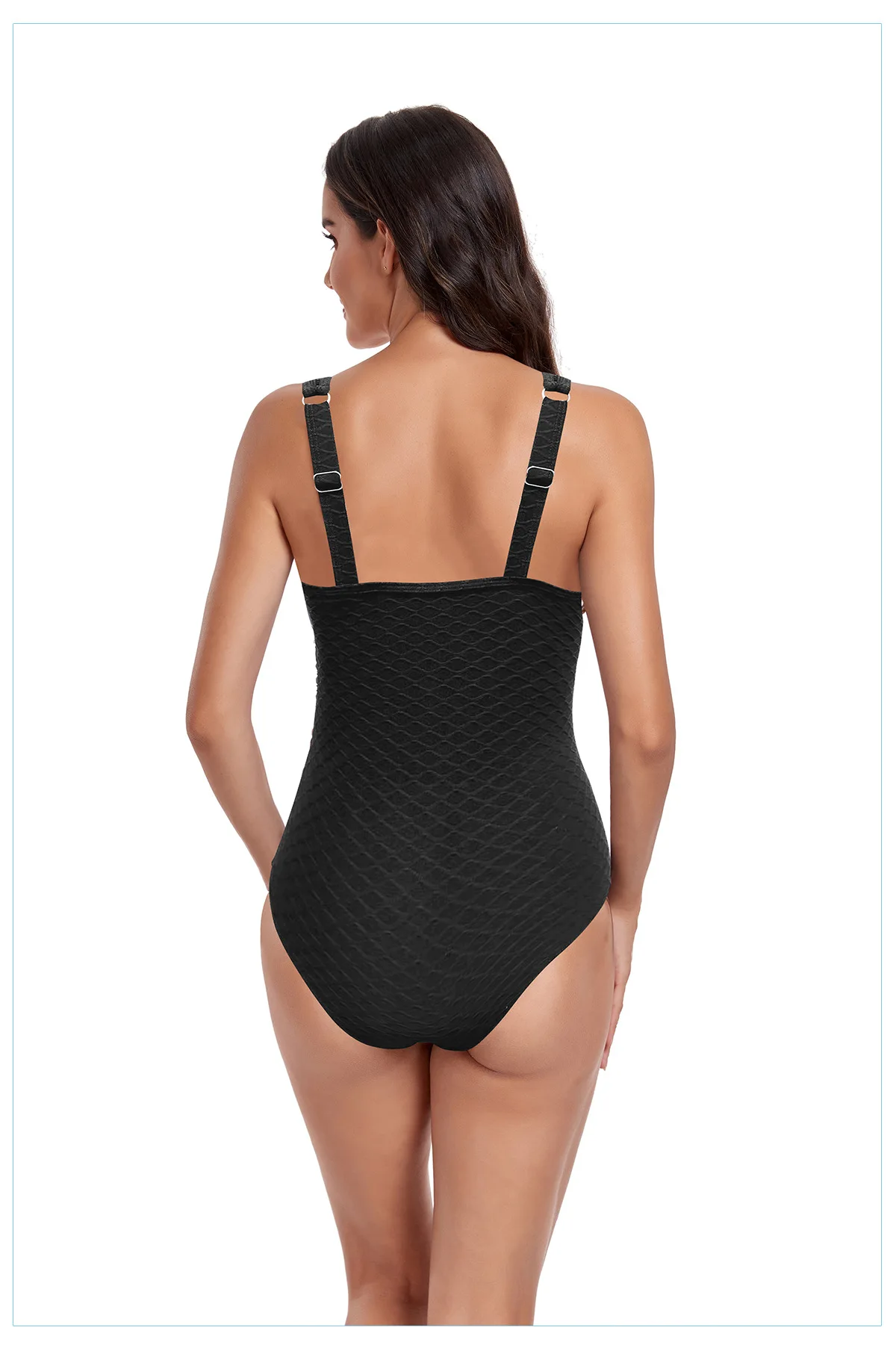 New swimsuit European and American women's hollow out sexy slimming solid color one piece swimsuit bikini