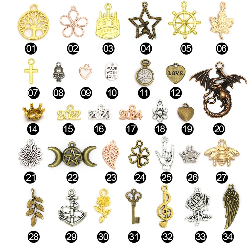10pcs Retro Rudder Charms Punk Style Anchor Pendant Jewelry