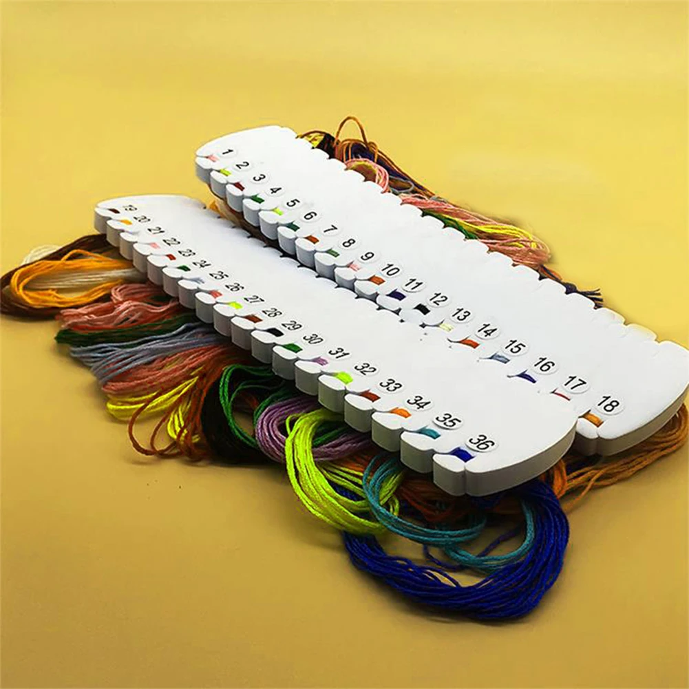 Description Picture 5 of item4-12pc Cross Stitch Row Line Board Craft Storage Holder Embroidery Thread Organizer Winding Board for Sewing Needlework Knitting