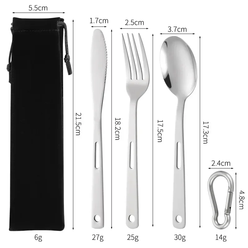 Tableware Outdoor Household Frosted Knife and Fork Spoon Chopsticks Travel Camping Portable Knife and Fork Set Stainless Steel