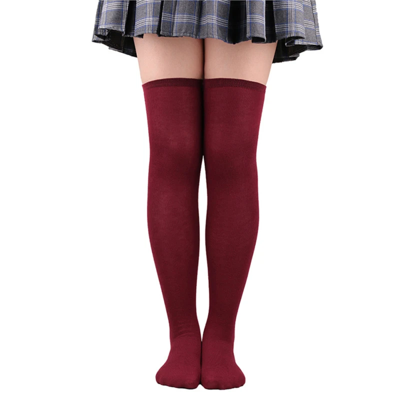 Women Socks Warm Socks Women Over Knee Thigh High Socks Academic Style Black White Striped Long Socks Over The Knee Stockings For Ladies Girls WarmKnee