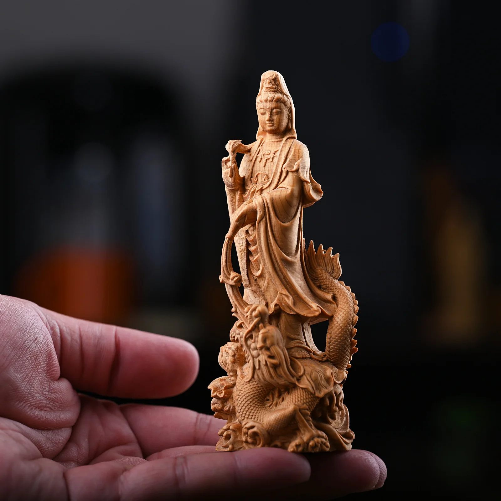 Buddha Statue Wooden Guanyin Figure 3