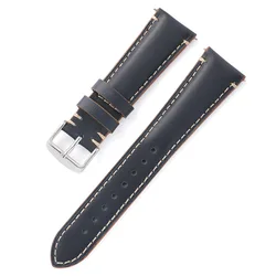 Elegant Horse Leather Watch Strap - Premium Smartwatch Band Accessories, Available in 20mm, 22mm, and 24mm Sizes - 22mm (Dark blue)