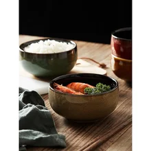 

Japanese-Style Ceramic Rice Bowl Household Single Rice Bowl Creative Nordic Personalized New Year Good-Looking Bowl Special Tabl