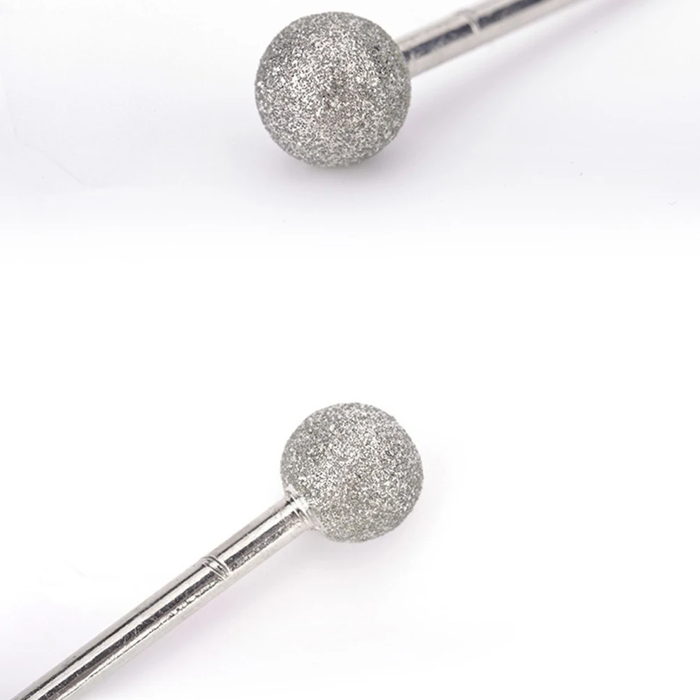 

Grinding Needle Head Dressing Metal Polishing Round Ball Shape 10pcs 3mm Shank Carving Diamond Sculpting Tools