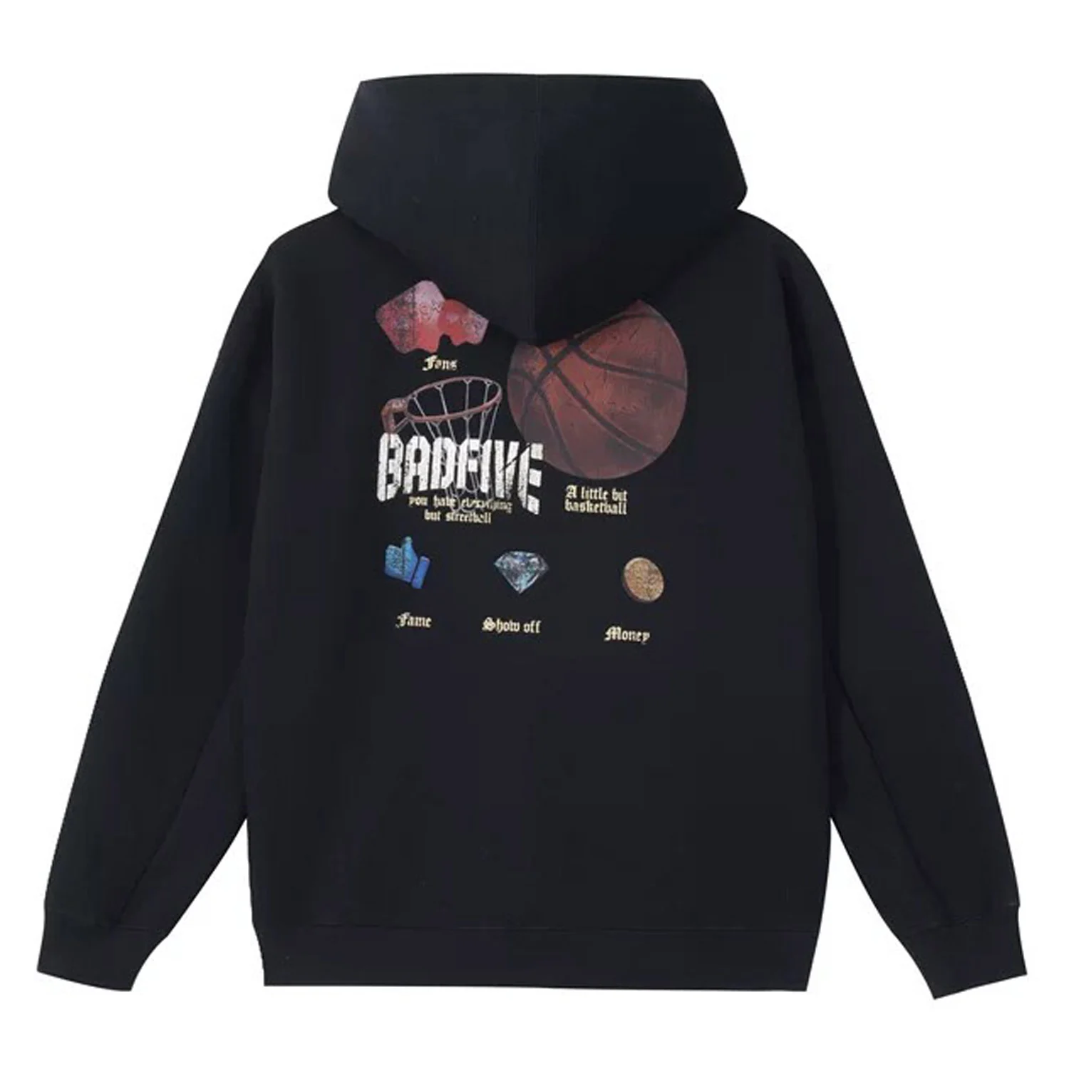 Li-Ning Men BADFIVE Hoodie 54%Cotton 46%Polyester Leisure Printed Hooded Sweatshirt Tops AWDV029