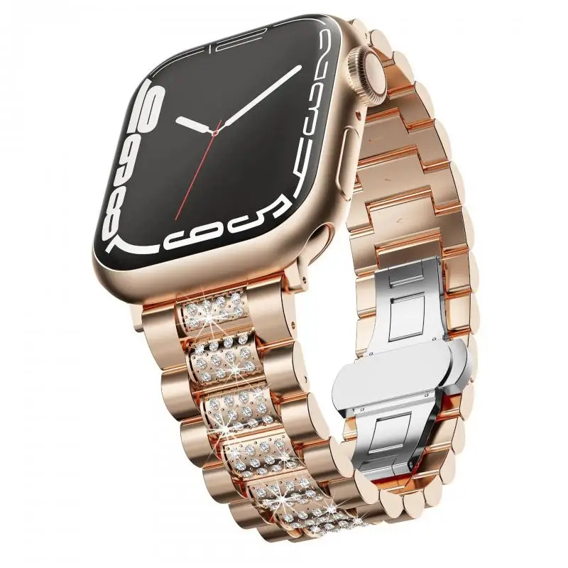 

Luxury Diamond Strap For Apple Watch 9 8 7 45mm 41mm Band 40mm 38mm 42mm 44mm Women Bling Metal Bracelet For iWatch Ultra 2 49mm