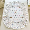 1pc White Bottom Heart Love Patterned Fitted Sheet,Matte Bedsheet, Bedroom Printed Bedspread, Bedding (Excluding Pillowcase) 4