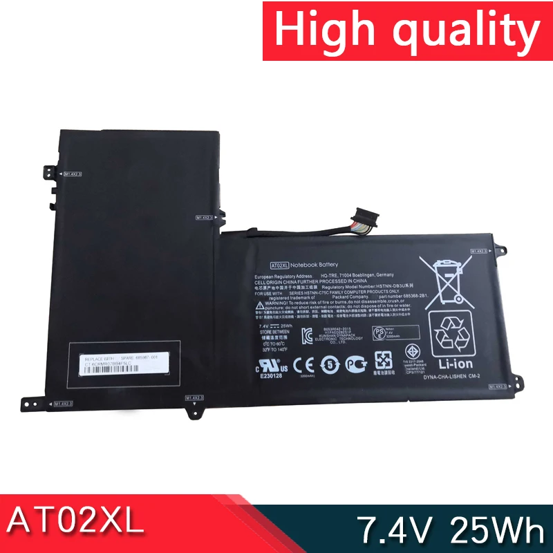 

NEW AT02XL 7.4V 25Wh Battery For HP ElitePad 900 G1 Table HSTNN-C75C HSTNN-IB3U HSTNN-DB3U 685368-1C1 1B1 2B1 685987-001 D3H85UT