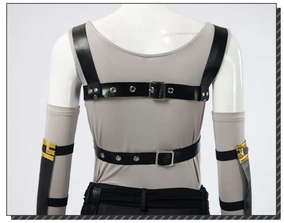 Arcane Vi Black PU Tops Uniform Cosplay Costume