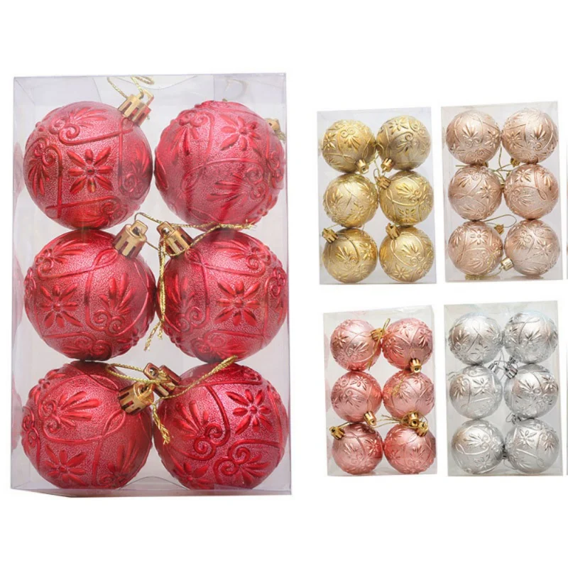 6PCS Christmas Ball Christmas Tree Decorations 6cm Xmas Tree Ornaments Hanging Pendants 2025 New Year Gift Navidad Xmas Ball