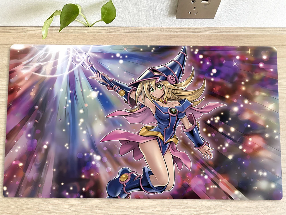 YuGiOh Playmat Dark Magician Girl TCG CCG Mat Table Pad Trading Card Game Mat Mouse Pad Desk Gaming Play Free Bag