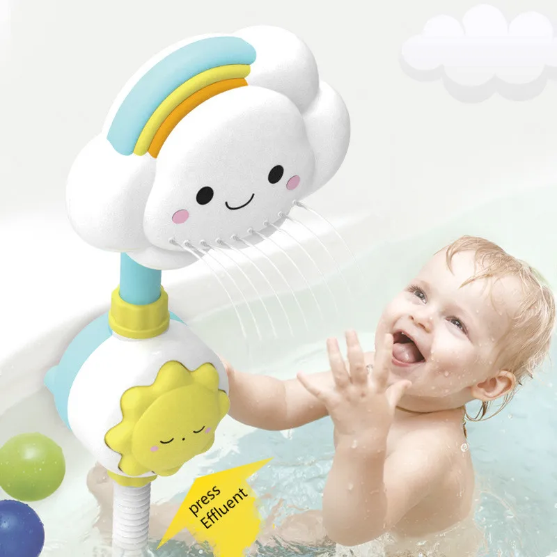 

Bath Toys for Kids Baby Water Game Clouds Model Faucet Shower Water Spray Toy For Children Squirting Sprinkler Bathroom Baby Toy