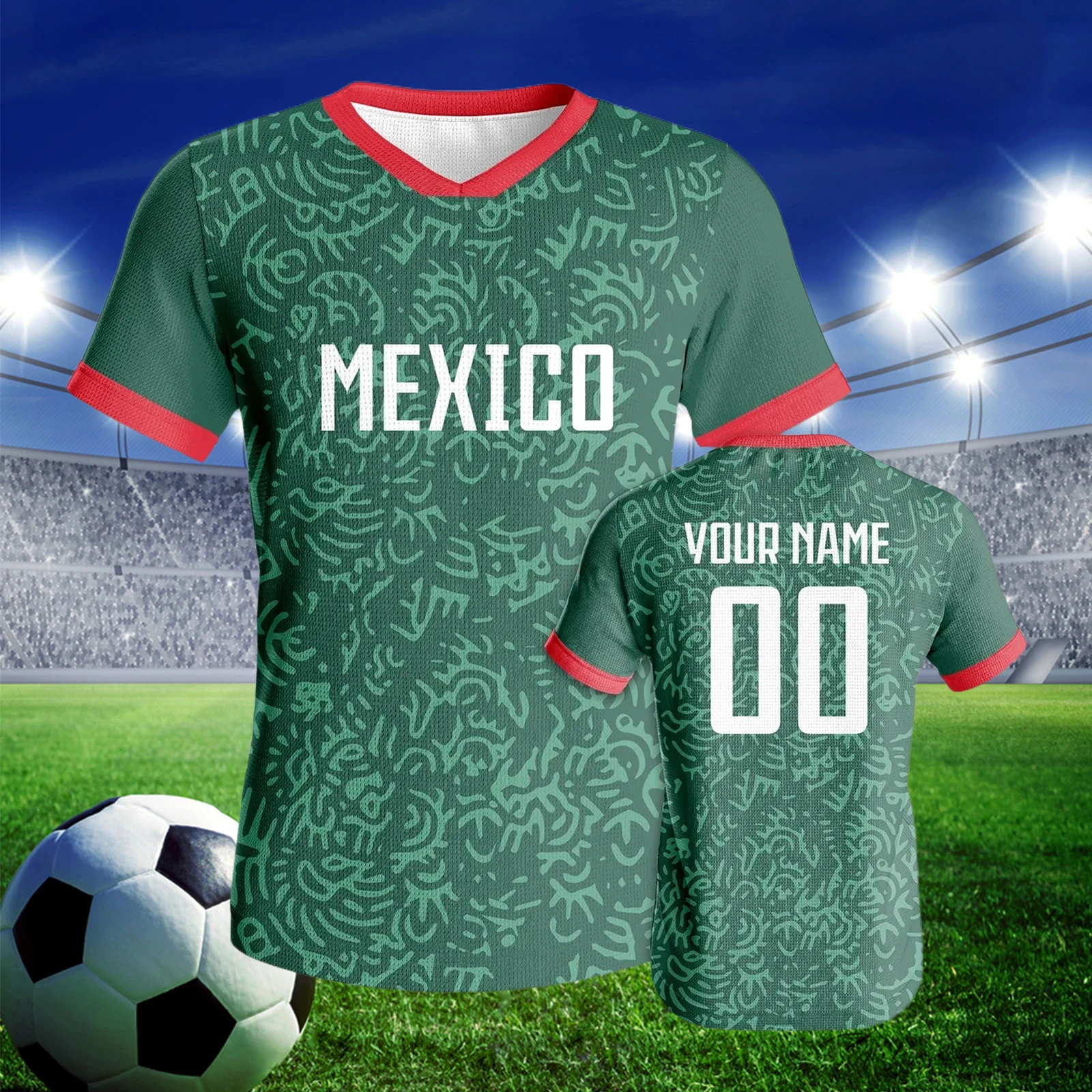 personalized mexico soccer jersey quick dry football shirt custom name number team jerseys for men women youth fans gift Personalized Mexico Soccer Jersey Quick-Dry Football Shirt Custom Name Number Team Jerseys for Men Women Youth Fans Gift 1