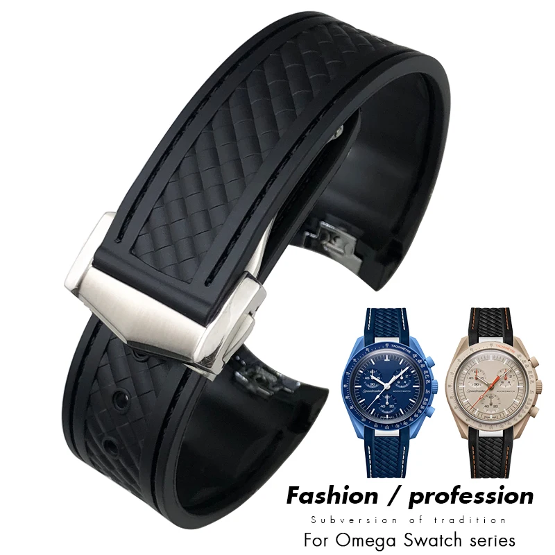 Cinturini Per Orologi In Gomma Siliconica Da 19Mm 20Mm Per Omega S X Watch Speedmaster Cinturino Sportivo Con Estremità Curva Cinturino Con Fibbia In 