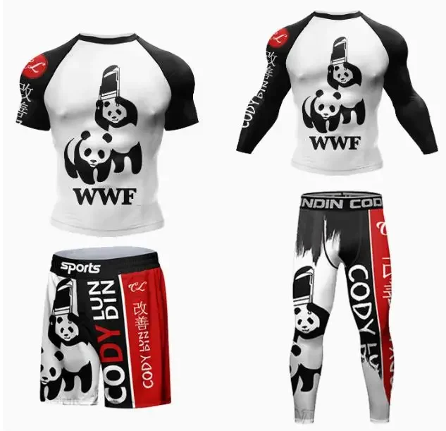 Ensembles de survêtement d'entraînement Rashguard pour enfants, combinaison de sport pour figurines, uniforme de grappin 4
