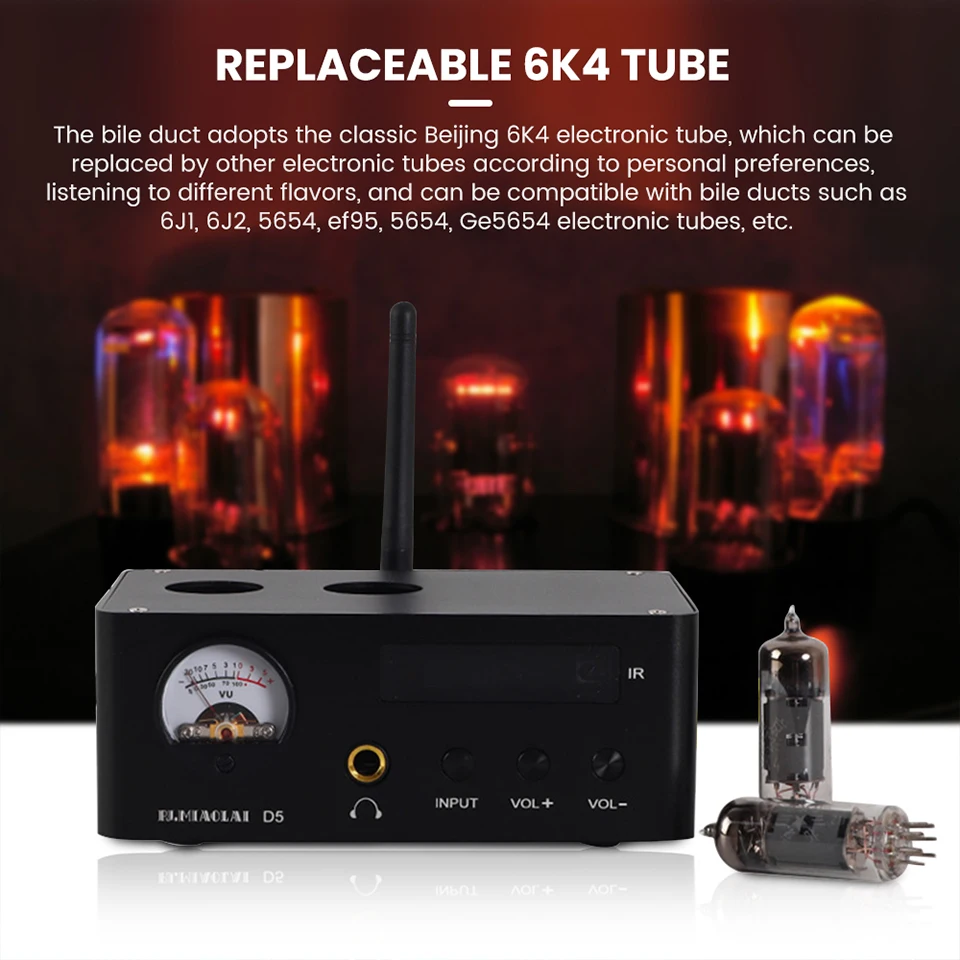 bluetooth amp PJ.MIAOLAI MA12070 Bluetooth 5.0 HiFi 6K4 Tube Power Amplifier Home Headphone Amplifier With VU Meter U Disk Playback  80W×2 5 channel amplifier