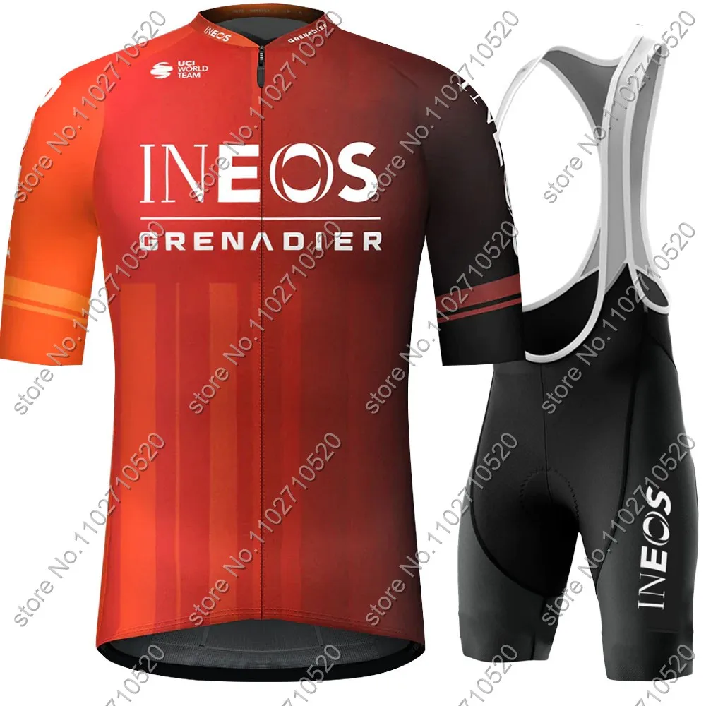 Комплект велосипедной одежды INEOS Grenadier Team 2024, велосипедная одежда, рубашка для шоссейного велосипеда, костюм, велосипедные шорты с нагрудником, MTB Maillot