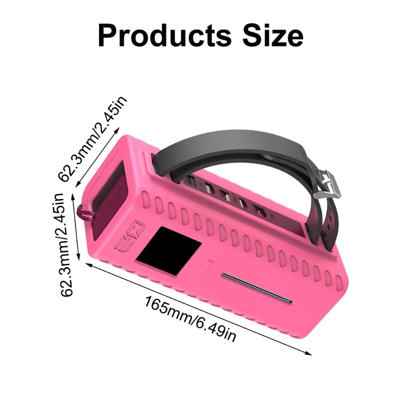 Silicone Case with Handle for Storage Travel Dustproof Plug Design Shockproof Cover for CUKTECH No.20 Power Sources