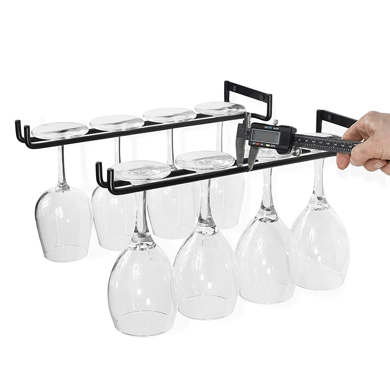Home Wall Mounted Wine Glass Rack Bar Hanging Storage Holder 4pcs/set