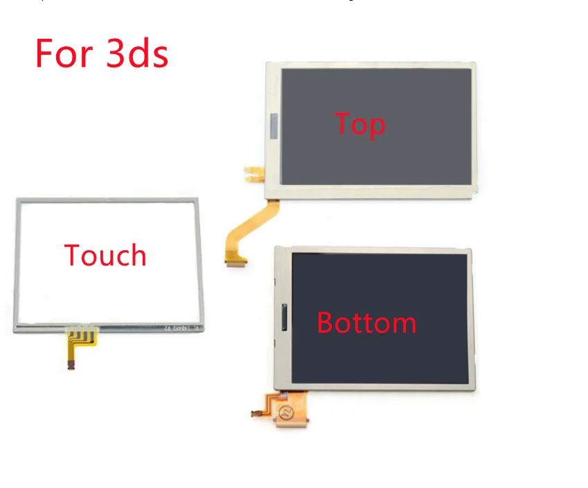Replacement Top Upper & Bottom Lower Down LCD Screen for Nintendo 3DS LCD with Touch Screen Digitizer Glass Display Touch Panel nintendo ds lcd screen lcd screen replacement nintendo ds lcd screen replacement