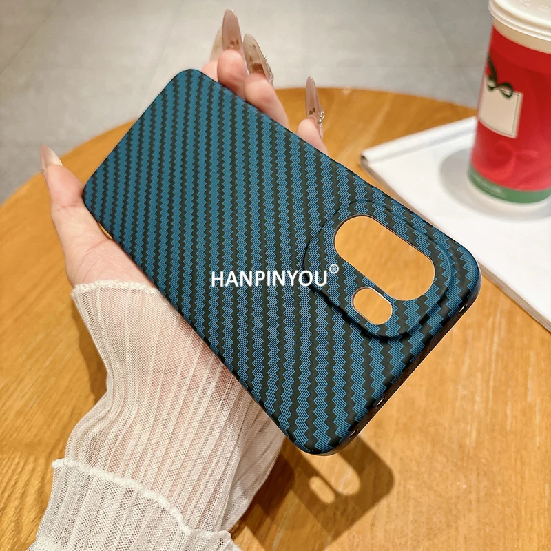 Sleek Anti-Fingerprint Carbon Fiber Matte Case with Shockproof Camera Protector