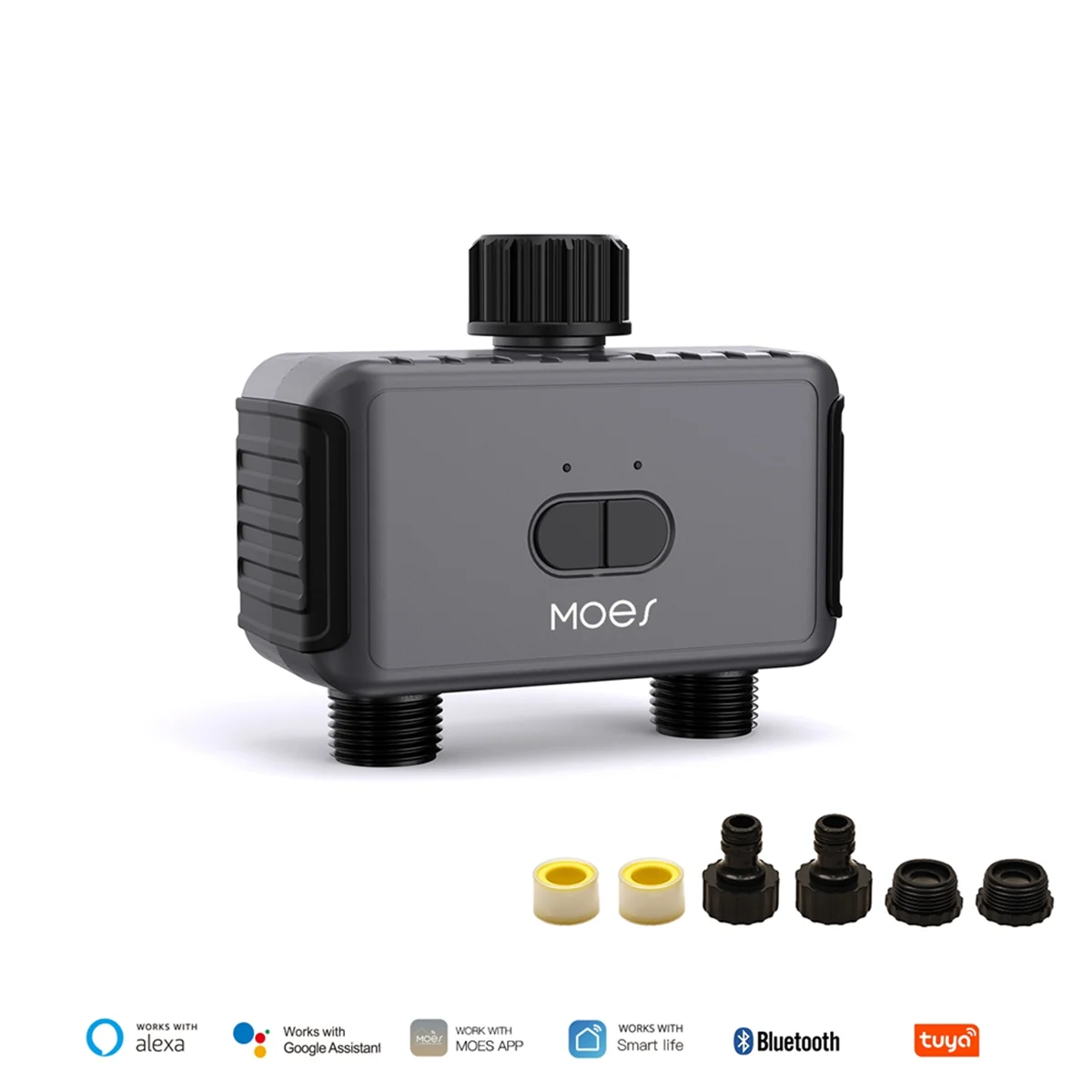 

MOES Bluetooth Smart Garden Sprinkler Water Timer 2 Way Rain Delay Filter Washer Programmable Automatic Irrigation Controller