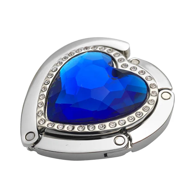 Összecsukható Kristály Szív Alakú Kézitáska Horgok Asztal Oldalsó Horog Hordozható Fém Eltávolítható Többcélú Táska Kiegészítők - Image 6