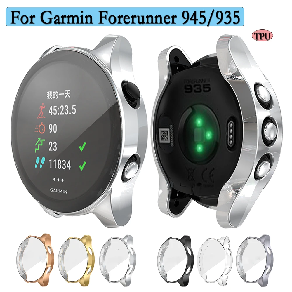 

TPU Cover Case For Garmin Forerunner 945/935 Protector Shell With Protector Film Full Coverage Soft Screen Protection Supplies