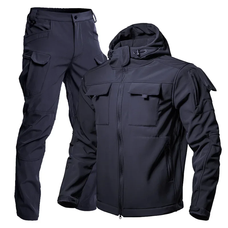 Soft Shell Beetle Waterproof Windproof Fleece Lined Hiking Jacket Set Autumn Winter Outdoor Sports Entertainment Gear hiking jackets,waterproof hiking jackets,waterproof jacket,waterproof coats,softshell jackets,softshell hoodie