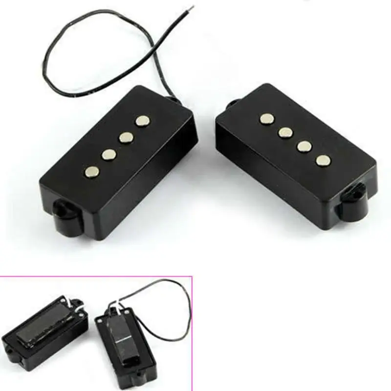 Black 4 String Noiseless Pickup Set For Precision P Bridge Bass Pickup