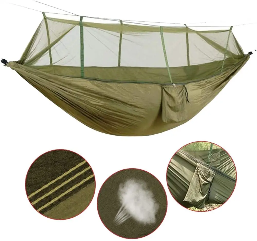 Portable Outdoor Camping Hammock With Mosquito Net 1-2 Person Go Swing Garden Hanging Bed Ultralight Tourist Sleeping hammocks camping hammock