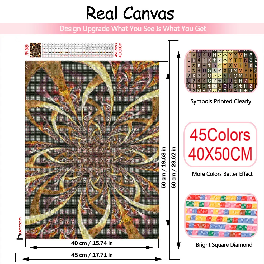 Huacan 5d Diamond Art Painting Mandala Flower Wall Stickers